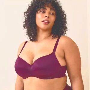 Torrid Curve Burgundy Wire Free Women's Bra Size 44C